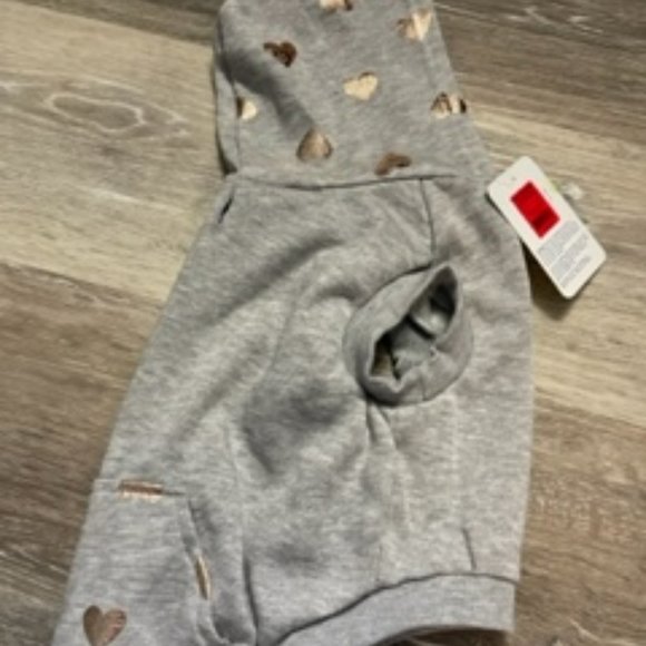 🐾Pet Sweatshirt Gray with Gold Hearts🐾